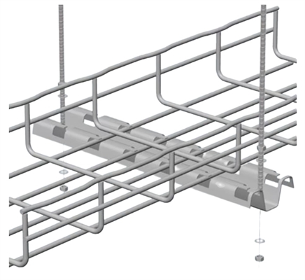 FASP400PG 16-Inch Straight FAS Profile Channel for Wire Mesh Cable Tray-Front View