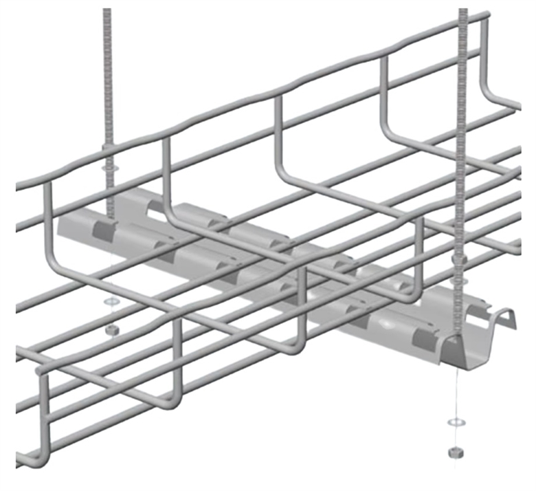 FASP400PG 16-Inch Straight FAS Profile Channel for Wire Mesh Cable Tray-Front View