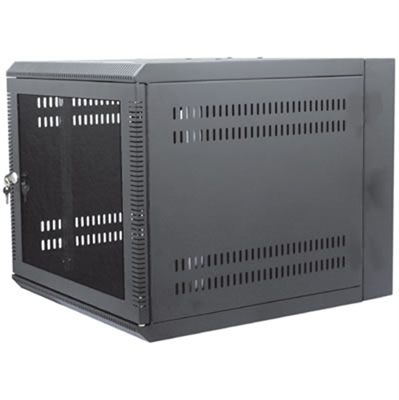 WM2019-07-02 Negro-Gabinete de Pared para Redes de 7U-Vista Frontal