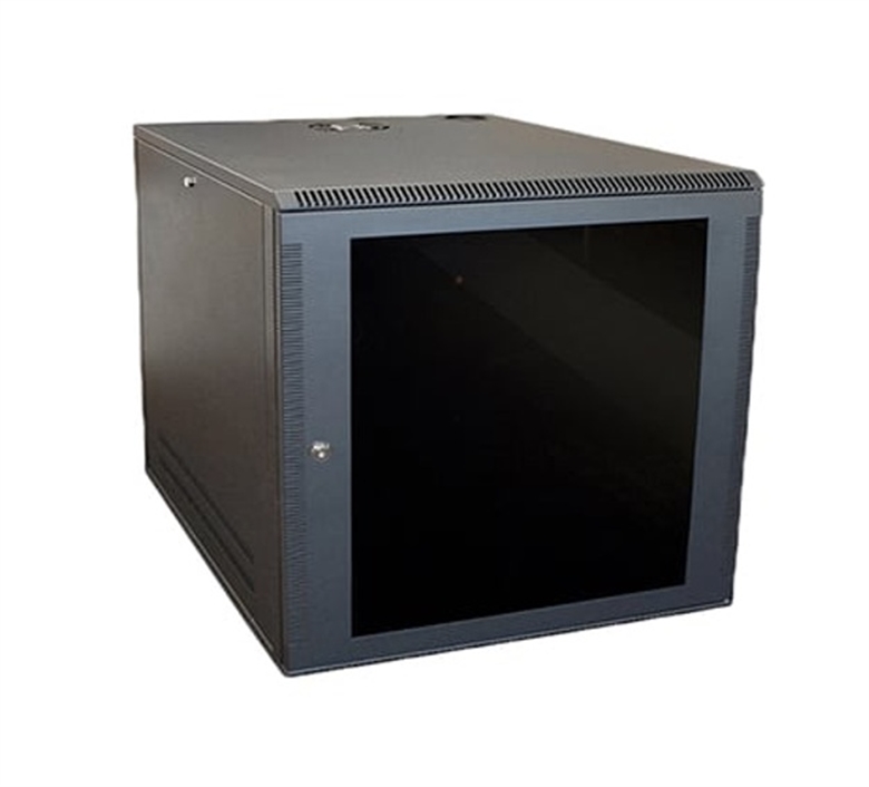 WM2019-07-02 Negro-Gabinete de Pared para Redes de 7U-Vista Lateral