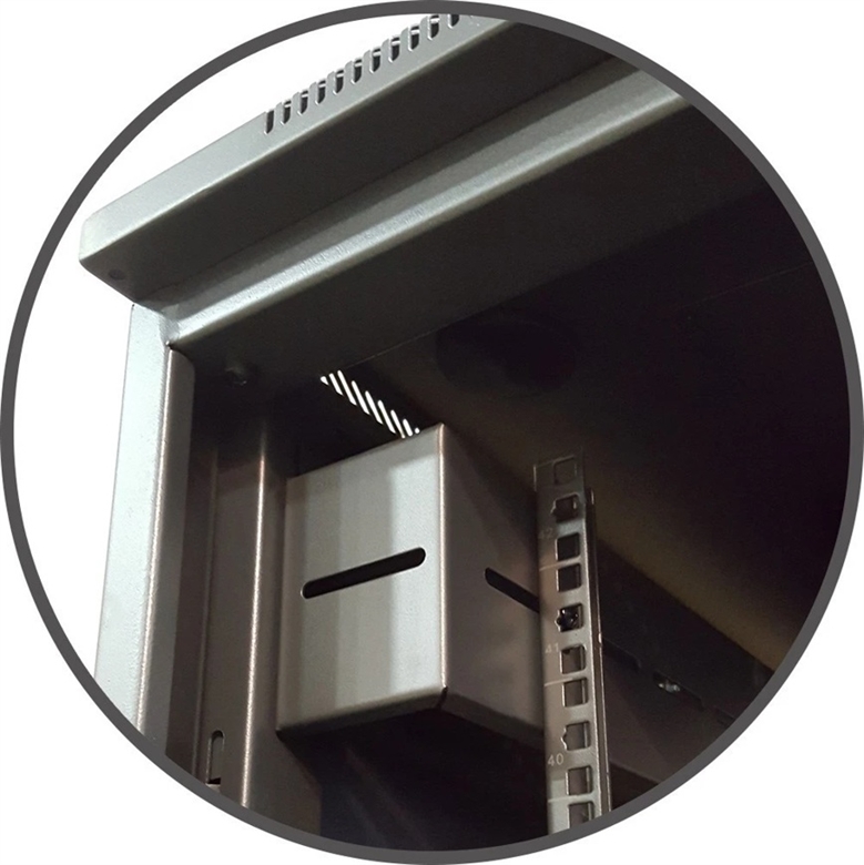 FE7319-45-02 Negro-Gabinete de Piso para Servidor de 45U-Vista Final Abierta