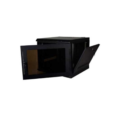 WM2019-07-02 Negro-Gabinete de Pared para Redes de 7U-Vista Lateral Abierta