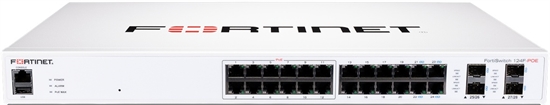 Fortinet FortiSwitch 124F-POE-Switch-managed-12-10-100-1000 Front View 1