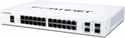 Fortinet FortiSwitch 124F-Switch-managed-24-10-100-1000 -4-10 Gigabit SFP-side to back airflow-rack-mountable Front View 2 0
