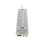 Forza FSP-1011USBW - Protector de Voltaje, 11 Salidas, 3 USB, Coaxial y Ethernet, 110V-220V, 15A/7A
