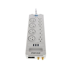 Forza FSP-1011USBW - Protector de Voltaje, 11 Salidas, 3 USB, Coaxial y Ethernet, 110V-220V, 15A/7A