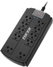 Forza FSP-10UN - Surge Protector, 10 Outlets, 110V/220V, 15A, 1080 Joules