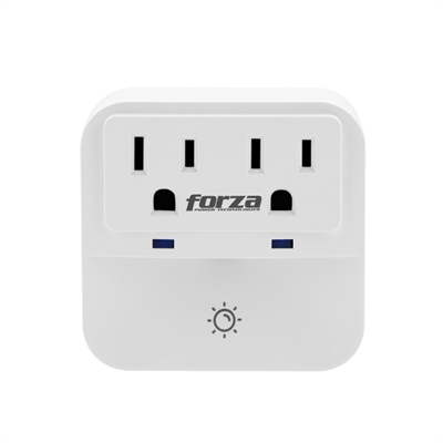 Forza FWT-201 Wall Surge Protector 2 Outlets Front View