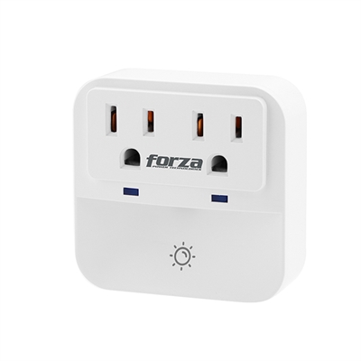 Forza FWT-201 Wall Surge Protector 2 Outlets Isometric View 1