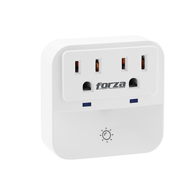 Forza FWT-201 Wall Surge Protector 2 Outlets Isometric View 2