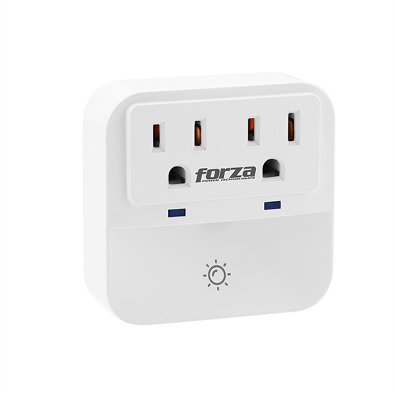 Forza FWT-201 Wall Surge Protector 2 Outlets Isometric View 2