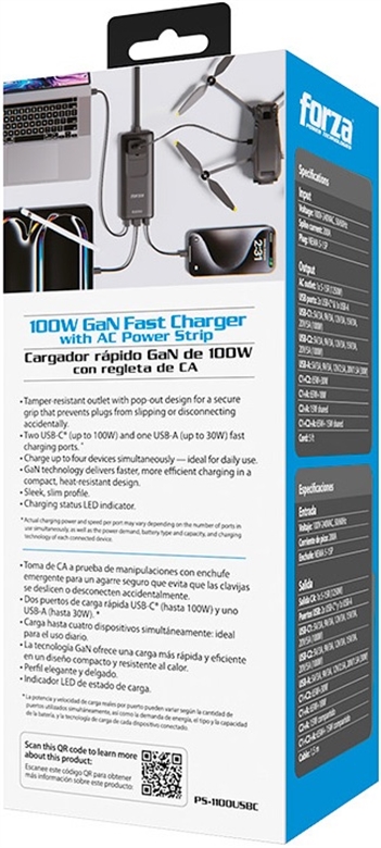 Forza GaN Charger USB A C 100W Box View 6