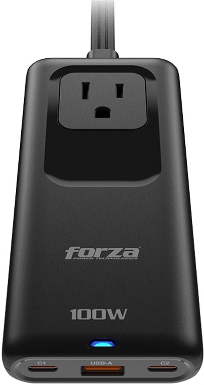 Forza GaN Charger USB A C 100W Front View 1