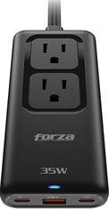 Forza PS-235USBC  - Cargador Adaptador, 2 Salidas, 1 USB Tipo-A, 2 USB Tipo-C, 100V/240V