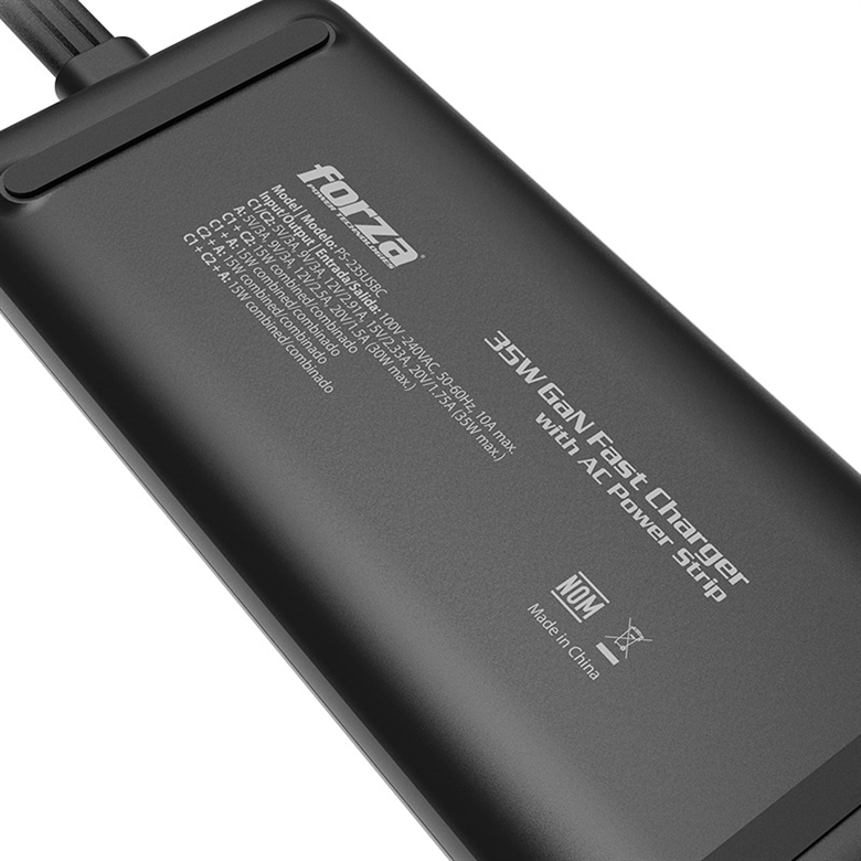 Forza GaN Charger USB A C Rear View 4