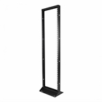 Quest Manufacturing  - Rack de Piso Abierto 2 Postes de Aluminio, Altura 2.13m, Capacidad 45U, Formato de Montaje 19", Capacidad de Carga 362kg