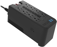 Forza FVR-1221USB - Surge Protector, 8 Outlets, 110V/120V, 1200VA/600W, 320 Joules