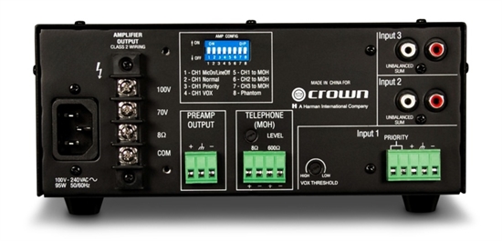 G135MAE60 3-Input 35W Commercial Mixer-Amplifier-Back View