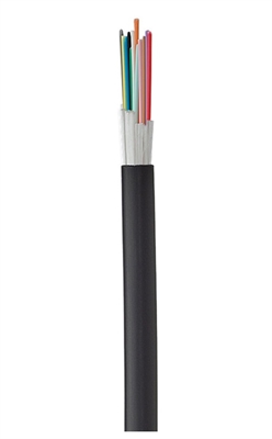GFOM3PDC06LU-B2ca Negro-Cable de Fibra Optica Multimodo OM3 de 6 Hilos-Vista Frontal