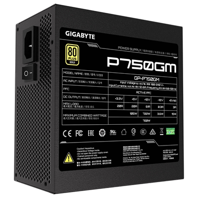 Gigabyte GP-P750GM Power Supply 750W Top View