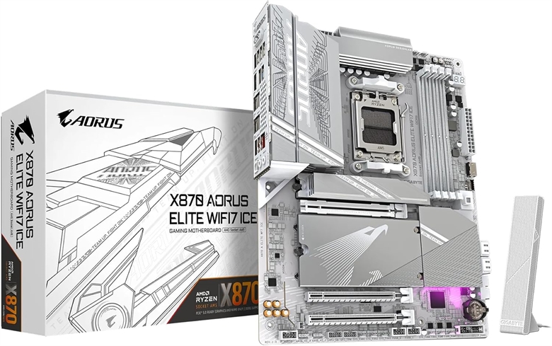 Gigabyte X870 AORUS ELITE WIFI7 ICE x870 a elite wf7 ice front view