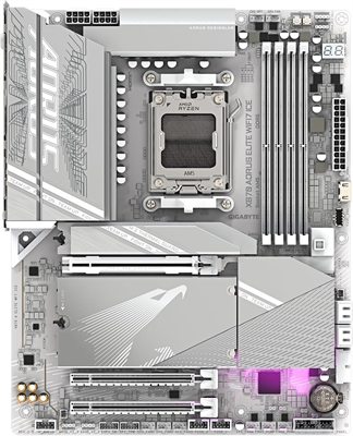 Gigabyte X870 AORUS ELITE WIFI7 ICE x870 a elite wf7 ice side view