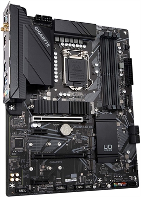 Gigabyte Z590 UD AC Motherboard Isometric View