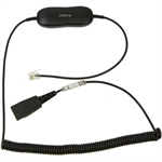Jabra GN1216 (Coiled) - Audio Cable, Adapter, RJ-9 (Only for Avaya one.X Deskphone 9600 and 1600 series) to QD (Works with all Jabra QD Headsets), 2M, Black