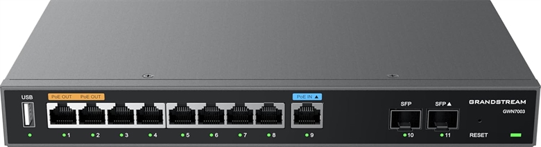 Grandstream GWN7003 Router Puertos PoE Multi-WAN VPN Vista de Arriba