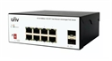 Gris-Switch Industrial PoE de 8 Puertos-Vista Lateral