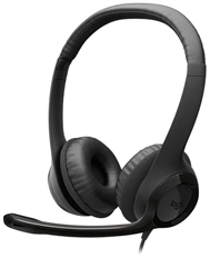 Logitech H390 - Headset, Estéreo, Supraaurales, Con cable, USB-C, 20 Hz - 20KHz, Negro