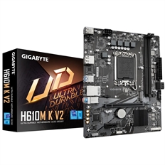 GIGABYTE H610M K V2 - Tarjeta Madre, LGA 1700, mATX, Dual-Channel, 128GB DDR5 Memoria Máxima