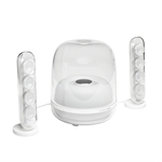 Harman Kardon SoundSticks 4 - Sistema de Bocinas con Subwoofer, Bluetooth, Blanco