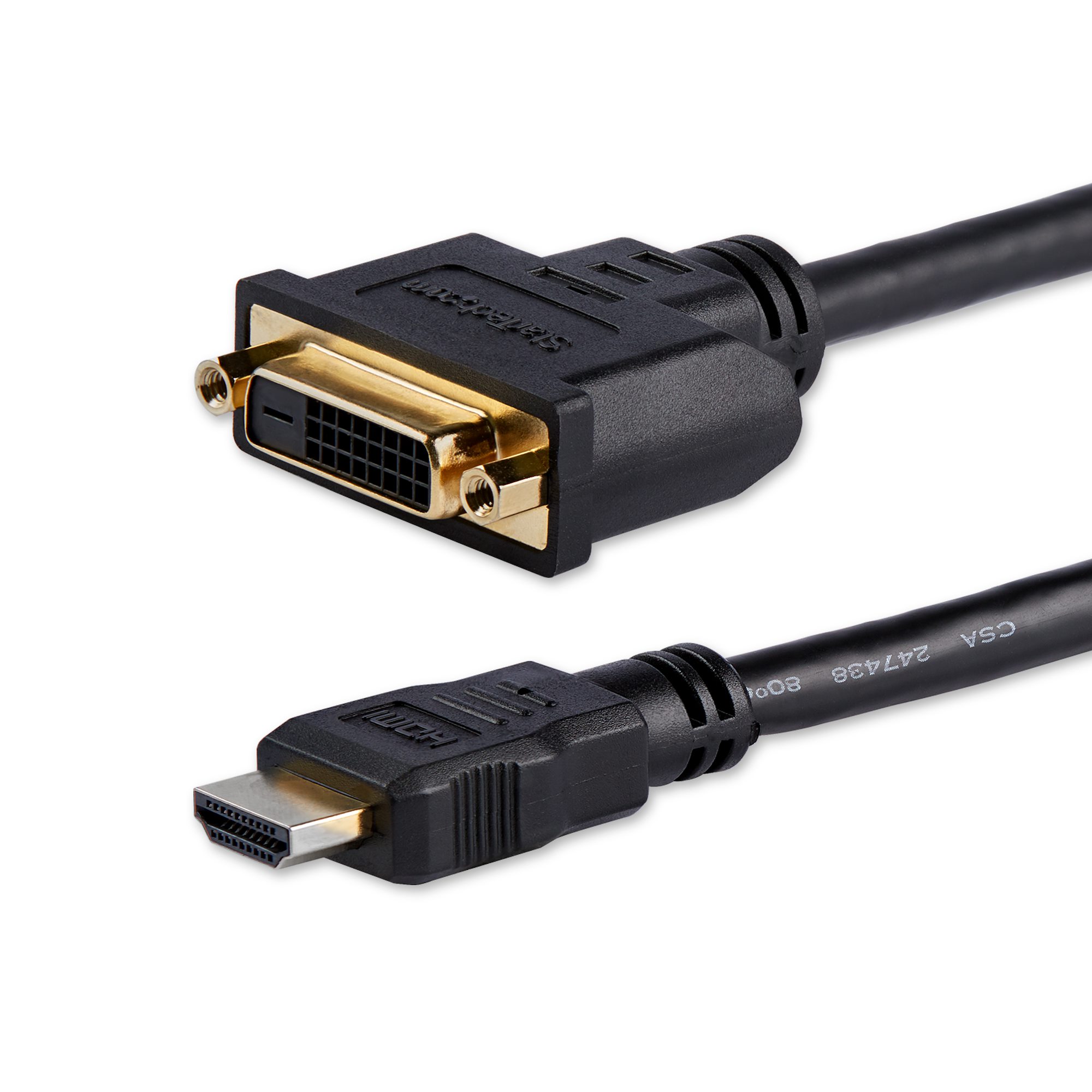 Rankie cable DVI recubierto con oro a HDMI para TV en HD. Convertidor  adaptador macho a hembra (2 unidades), Negro