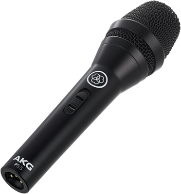 High-Performance Dynamic Vocal Microphone with Switch-lateral View