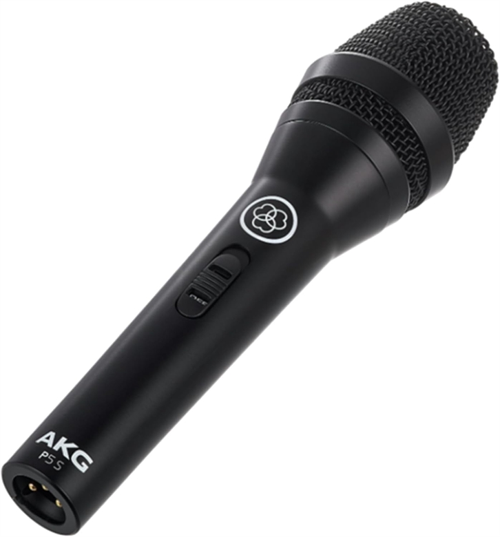 High-Performance Dynamic Vocal Microphone with Switch-lateral View