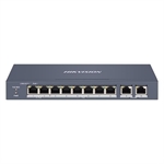 Hikvision DS-3E1310HP-EI - Switch, 8 Puertos, Switch Administrable Inteligente POE, 9.2Gbps