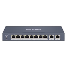 Hikvision DS-3E1310HP-EI - Switch, 8 Puertos, Switch Administrable Inteligente POE, 9.2Gbps