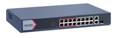 Hikvision DS-3E1318P-EI/M - Switch, 16 Ports, Fast Ethernet Smart PoE, 9.2Gbps