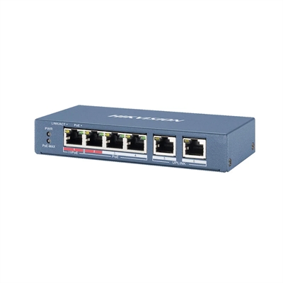 Hikvision SWITCH DS-3E0106HP E 4 Ports 120Gbps front view