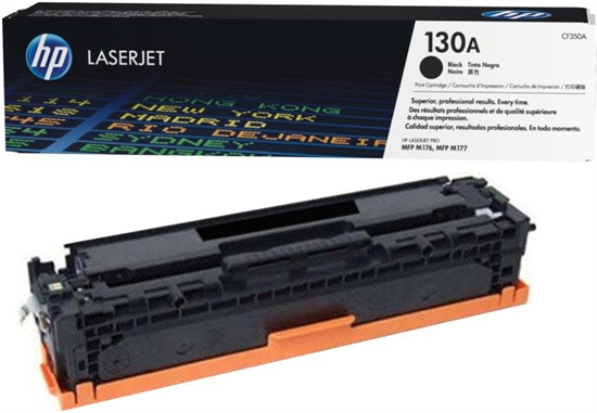 HP 130A Ink Cartridges - Black Front View