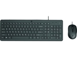 HP 150 - Standard Keyboard and Mouse Combo, Wired, USB, Spanish, Black