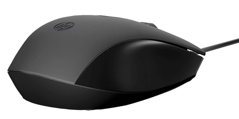 HP 150 - Mouse Wired Gray side view