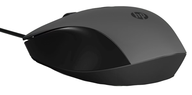 HP 150 - Mouse Wired Gray side2 view