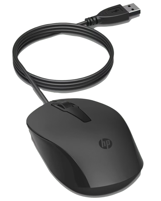 HP 150 - Mouse Wired Gray top2 view