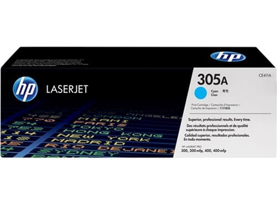 HP 305A Toner Cyan Front View