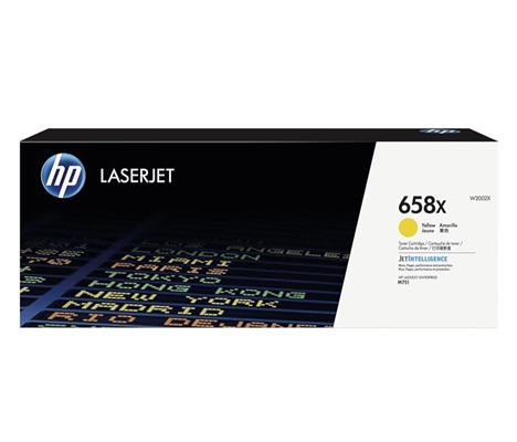 HP 658X High Yield Yellow Original LaserJet Toner Cartridge-Front View