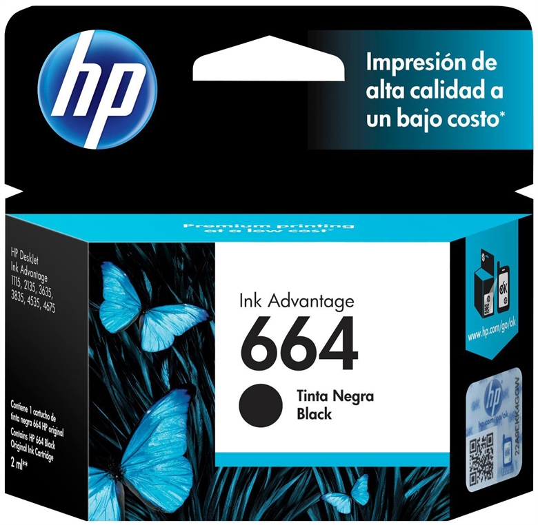 HP 664 Cartucho de Tinta Negra