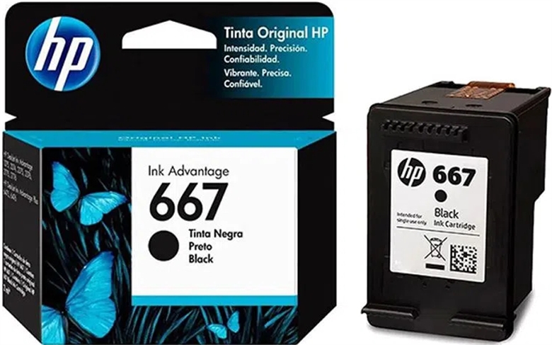 HP 667 Ink Cartridges - Black Ink View