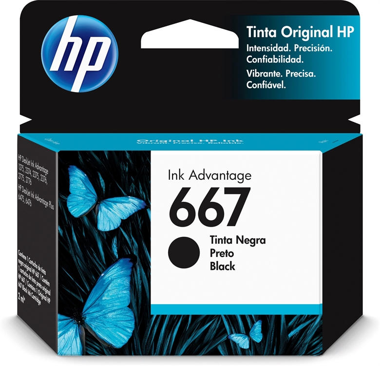 HP 667 Ink Cartridges Negro